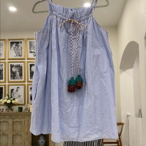 Zara Sky Blue Mini Dress with Tassels